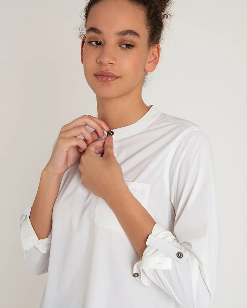 Sherpa Womens Ravi Pullover Shirt Katha White-2